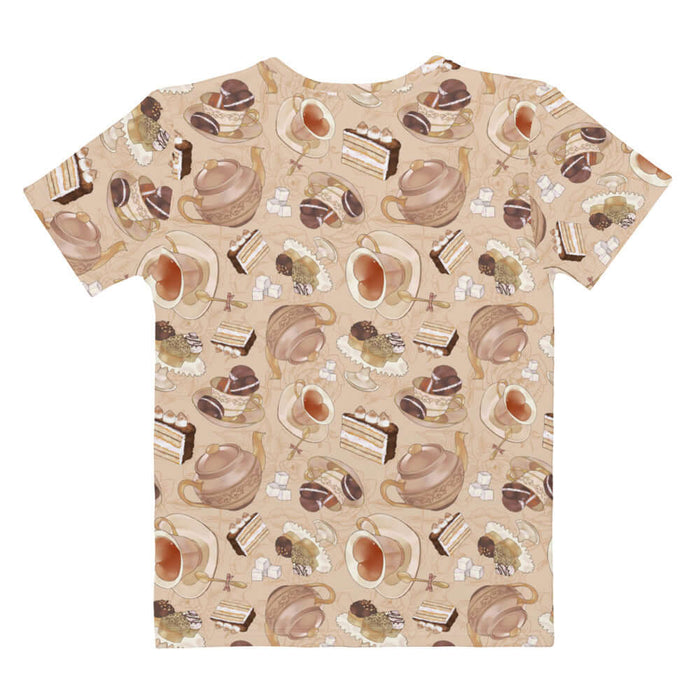 Latte kawaii Café tee with heart-shaped teacups and sugar cubes