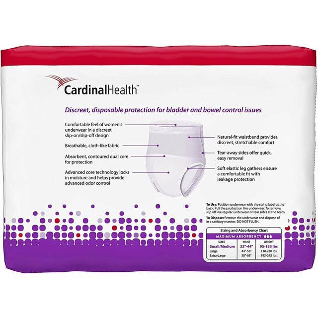 Cardinal Health Women's Protective Underwear, Maximum - UWFSM20-Pack - LL Medico