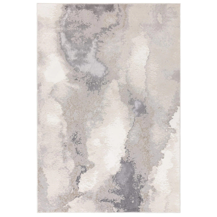 Caselle Grey & Cream Metallic Abstract Rug