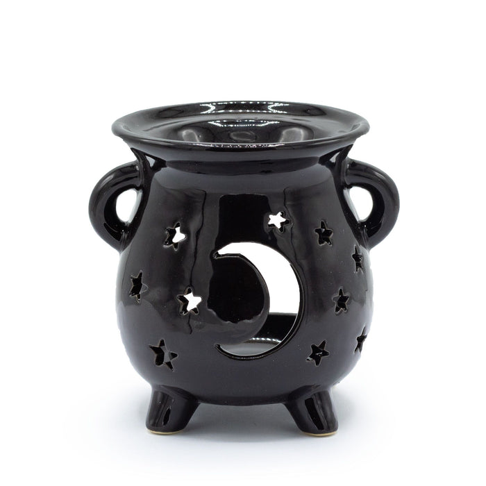 Cauldron Oil Burner - Moon & Stars - Black 🇬🇧