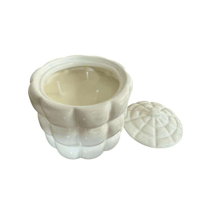 Cavan Cream Decorative Quilted Candle with Lid Fragrance