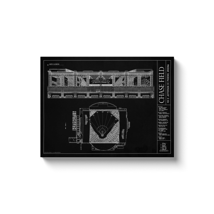 Chase Field 18x24" Canvas Wrap - Black
