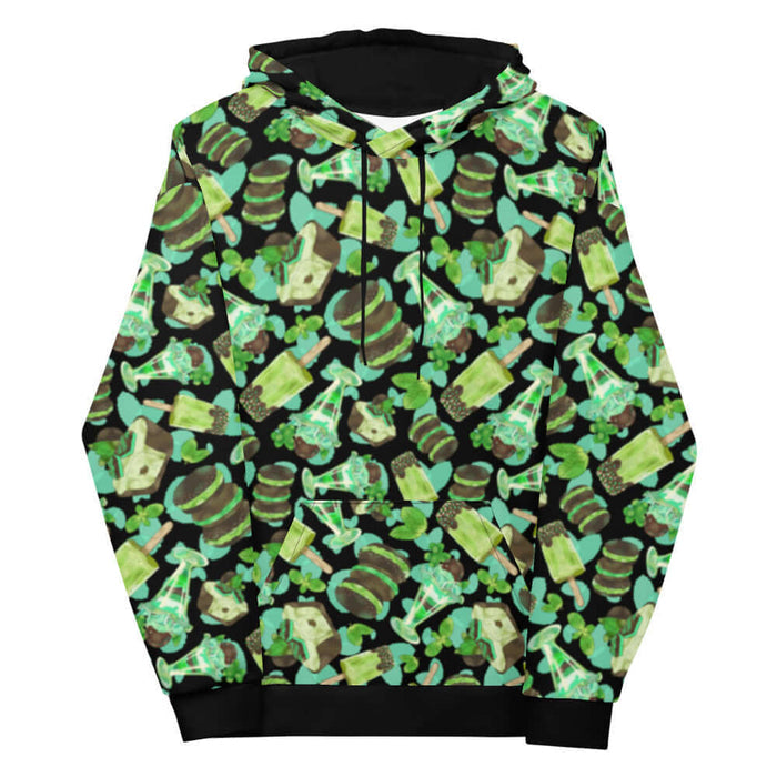 Choco Mint kawaii hoodie in mint with chocolate-dipped popsicles and fresh mint leaves