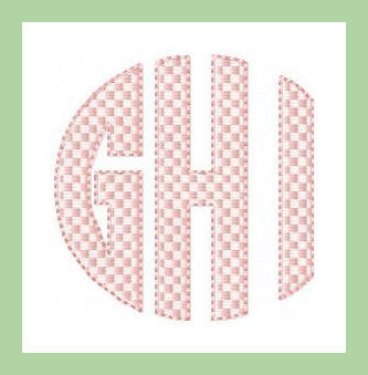 Circle Brick font in 3,and 2.5 inch Machine Embroidery Font -