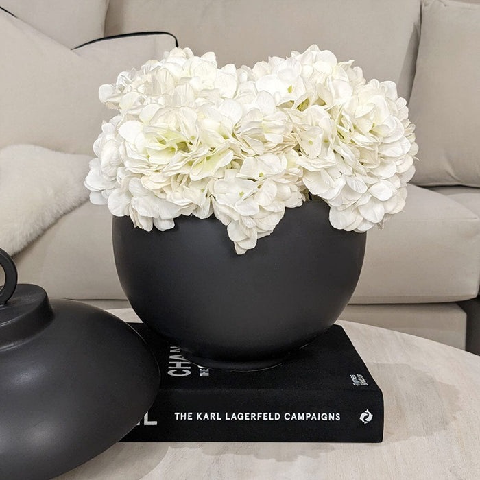 Colton Large Black Ceramic Lidded Decorative Jar Accessories