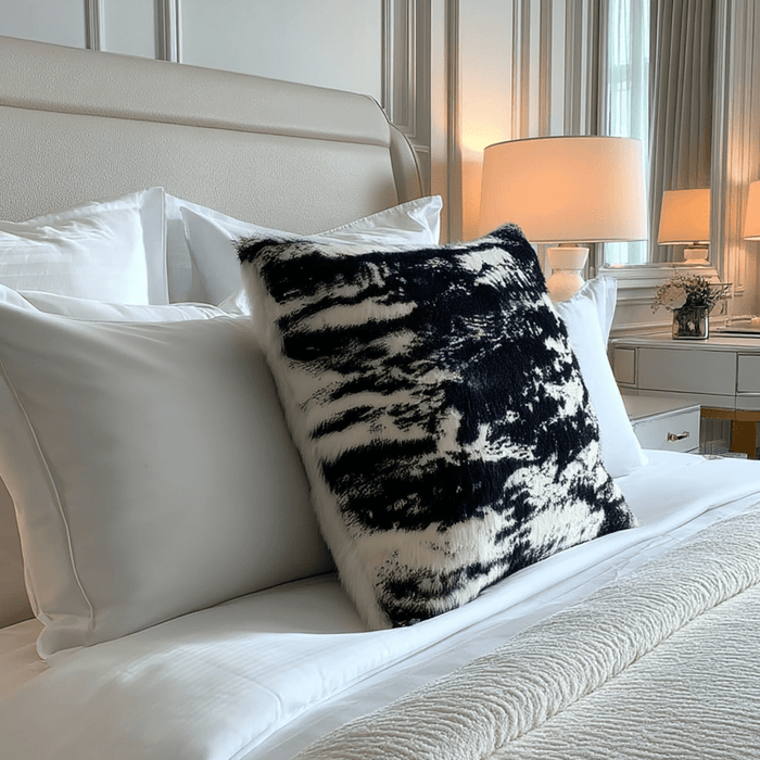 Comallo Faux Monochrome Neutral Two-Toned Cushion - 43x43cm Textiles
