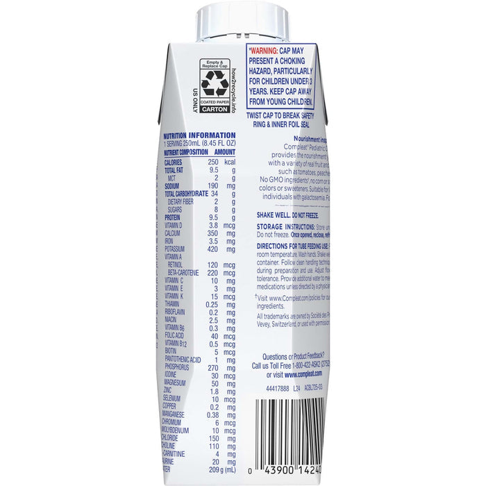 Compleat Pediatric Tube Feeding Formula, Unflavored, 8.45 oz - 10043900142408-Single - LL Medico