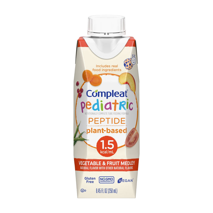Compleat Peptide 1.5 Pediatric Tube Feeding Formula, Vegetable/Fruit, 8.45 oz - 00043900131351-Single - LL Medico