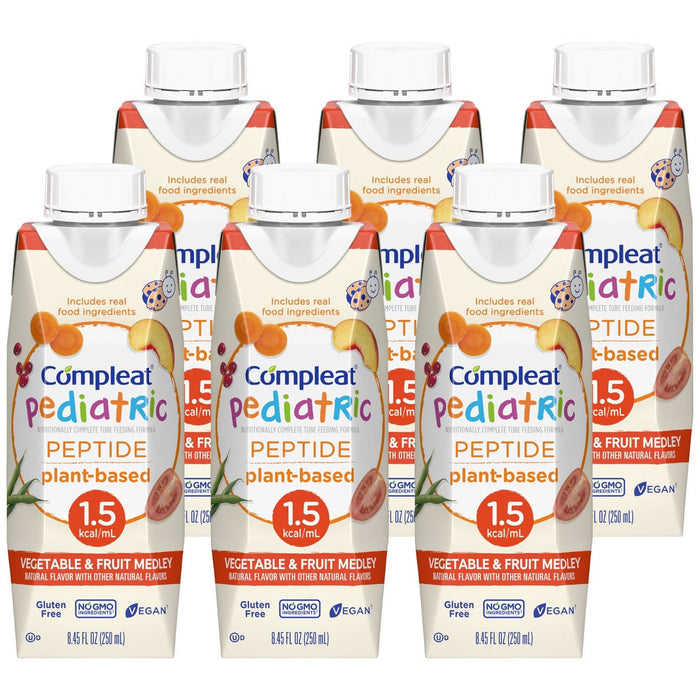 Compleat Peptide 1.5 Pediatric Tube Feeding Formula, Vegetable/Fruit, 8.45 oz - 00043900131351-Single - LL Medico