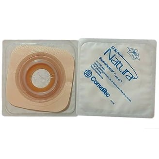 ConvaTec Sur-Fit Natura Stomahesive Skin Barrier, White Tape Collar, Cut-to-Fit up to 1 1/4", 45mm Flange, 4" x 4" - 125259-Single - LL Medico