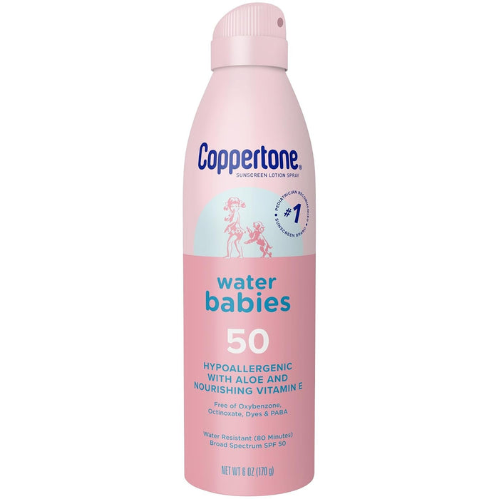 Coppertone Water Babies Sunscreen Spray, SPF 50, 6 oz