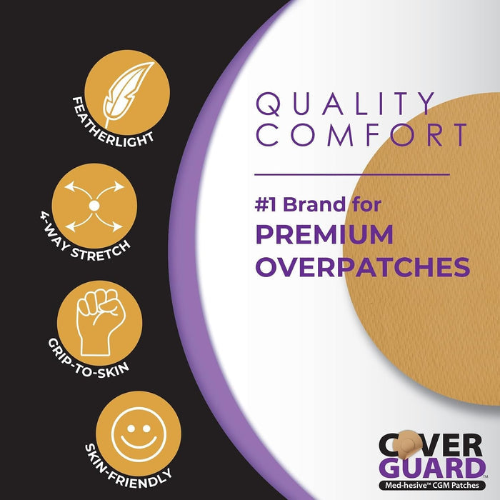 CoverGuard Overpatches for Dexcom G7, Tan, 25 Count - 101-201T-Pack - LL Medico