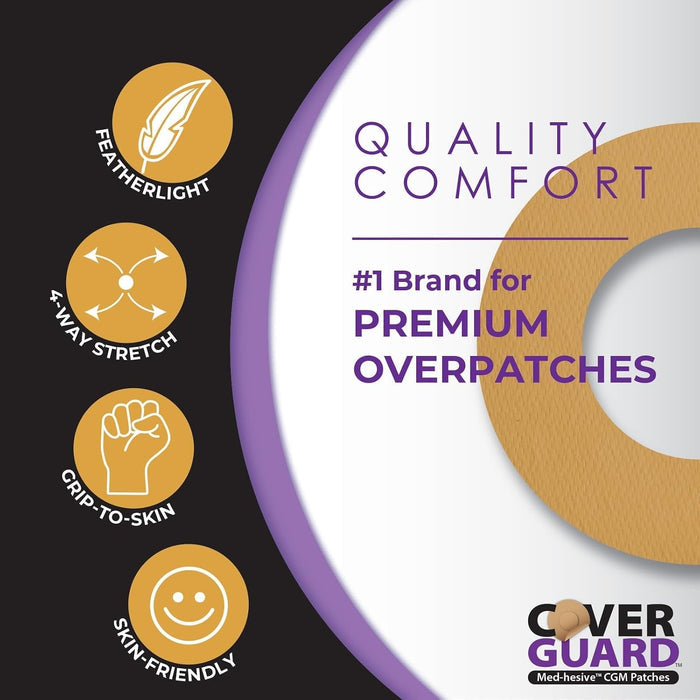 CoverGuard Sensor Overpatch for Dexcom G7, Tan, 25 Count - 101-200T-Pack - LL Medico