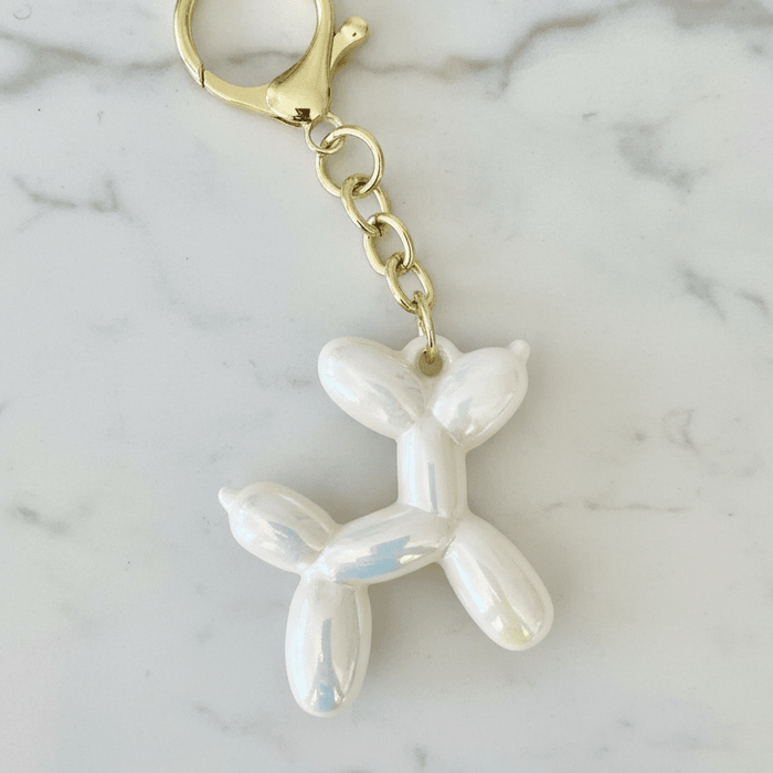 Cream Balloon Dog Keyring Accessories