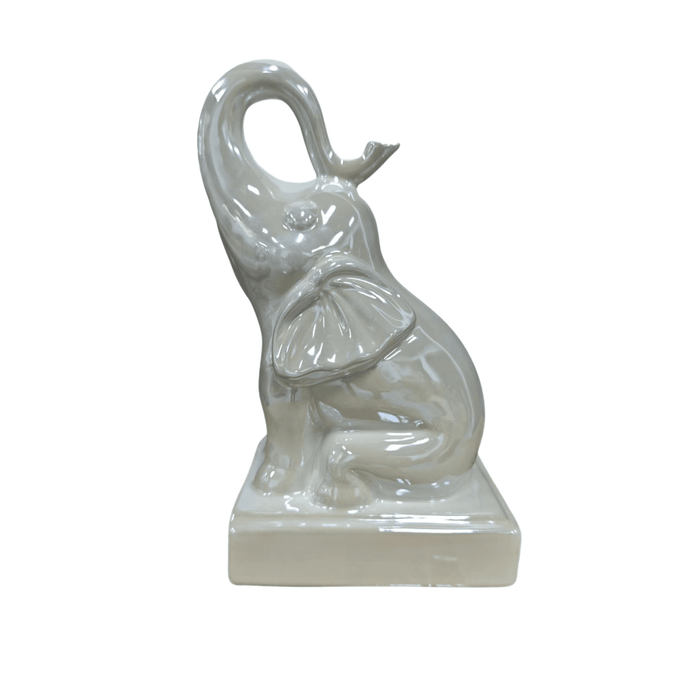 Cream Pearlescent Decorative Elephant Ornament Accessories