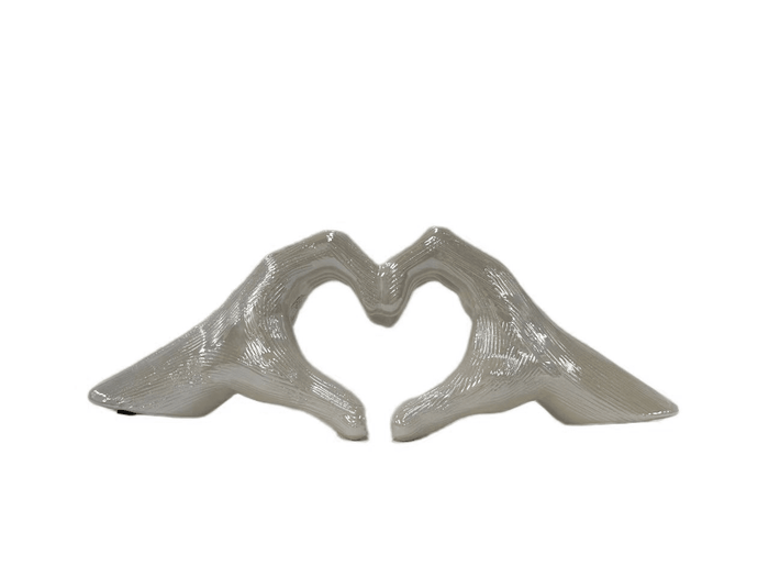 Cream Pearlescent Heart Hands Ornament Accessories