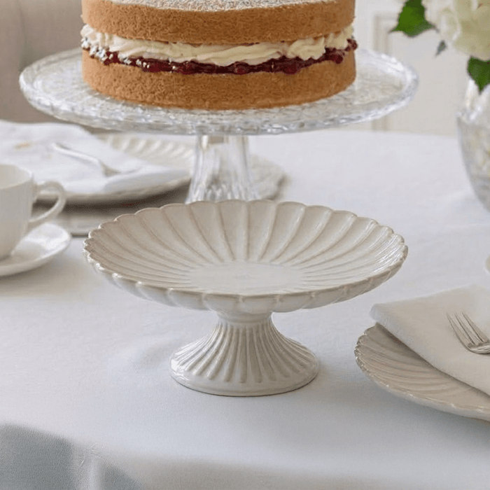 Cream Scalloped Decorative Cake Stand Accessories