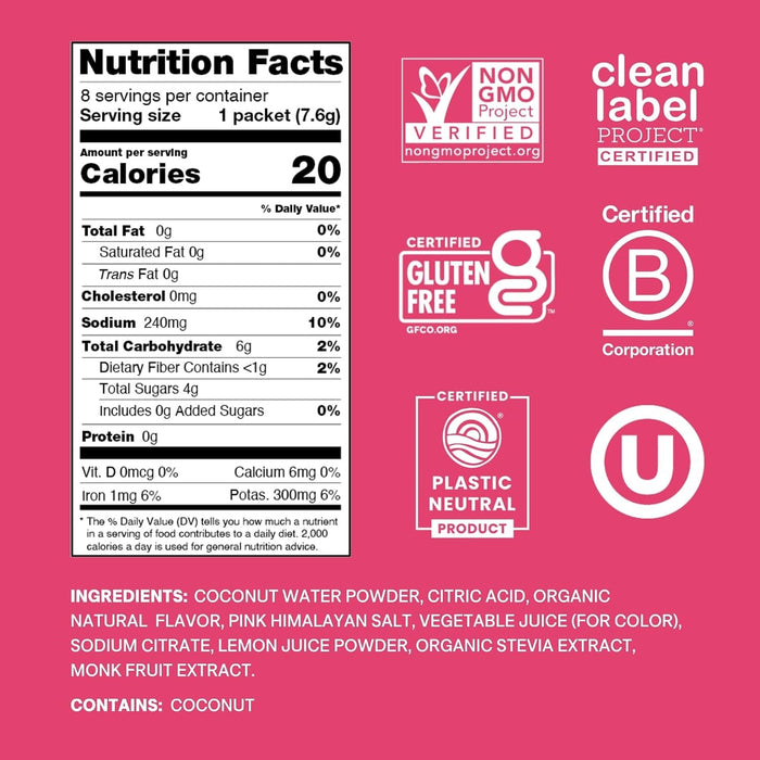 Cure Hydration Electrolyte Drink Mix, Tropical Punch, 0.27 oz - HM1011-Pack - LL Medico