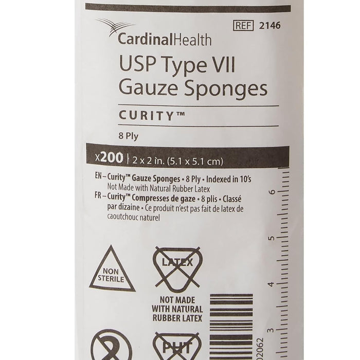 Cardinal Health Curity USP Type VII Gauze Sponge, 2 x 2 Inch, 8-Ply