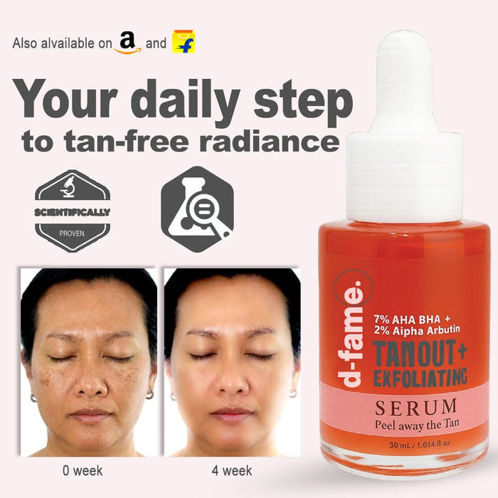 D-Fame TANOUT+ Exfoliating Serum – Anti-Pigmentation & Tan Removal Formula