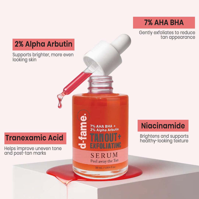 D-Fame TANOUT+ Exfoliating Serum – Anti-Pigmentation & Tan Removal Formula