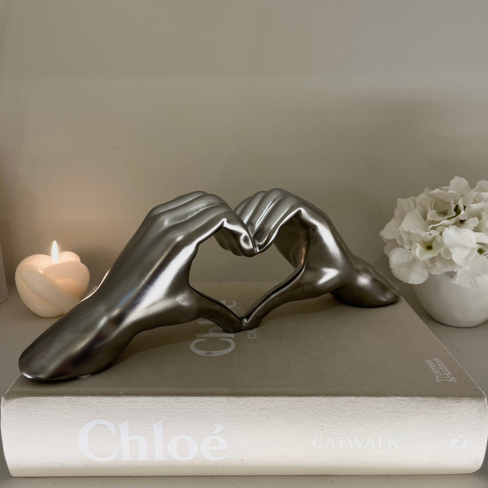 Decorative Silver Heart Hands Ornament Accessories