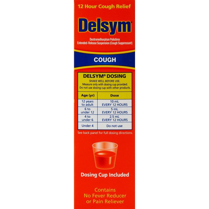Delsym 12 Hour Cough Relief Liquid, Orange Flavor, 5 fl oz - 63824017565 - LL Medico