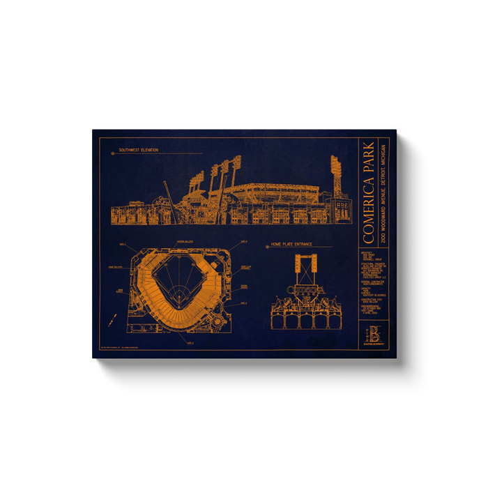Detroit Tigers - Comerica Park - Team Colors - 18x24" Canvas