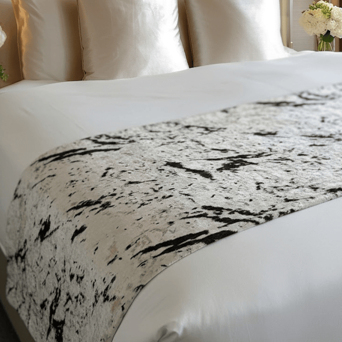 Dionne Cream & Black Abstract Print Bed Runner Textiles