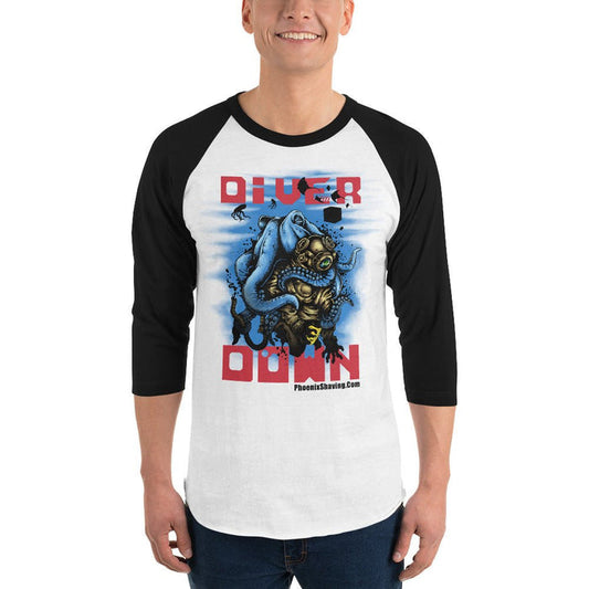 Diver Down Homage to the Original Seaforth Spiced! 3/4 sleeve raglan baseball shirt - Phoenix Artisan Accoutrements