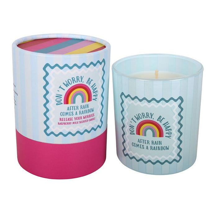 Don't Worry Be Happy Raspberry Milk Scented Candle 🇬🇧