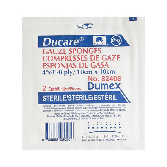 Ducare Sterile Gauze Sponge, 4 x 4 Inch, 8-Ply