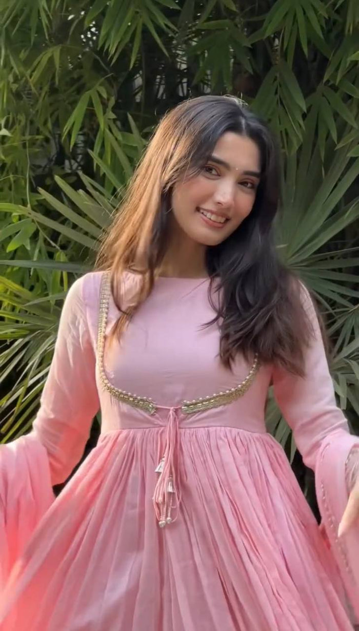 Elegant Pink Anarkali Suit For Women