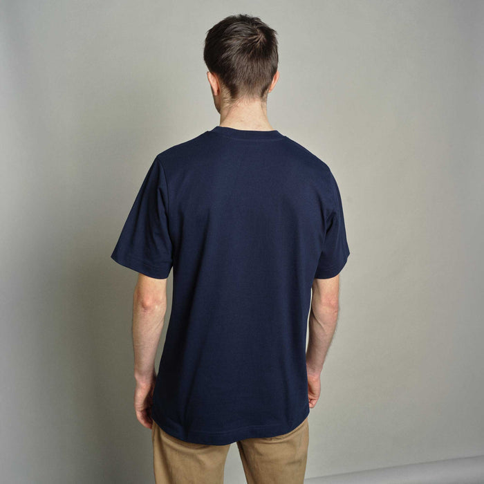 Embroidered Organic Cotton Unisex T-Shirt - Navy - Rouleur