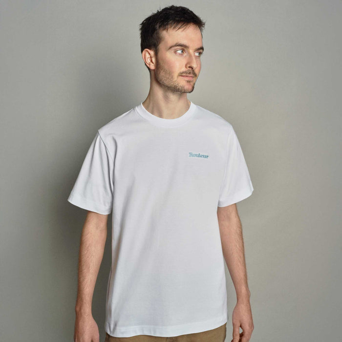 Embroidered Organic Cotton Unisex T-Shirt - White - Rouleur