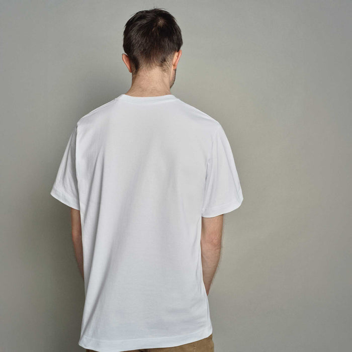 Embroidered Organic Cotton Unisex T-Shirt - White - Rouleur
