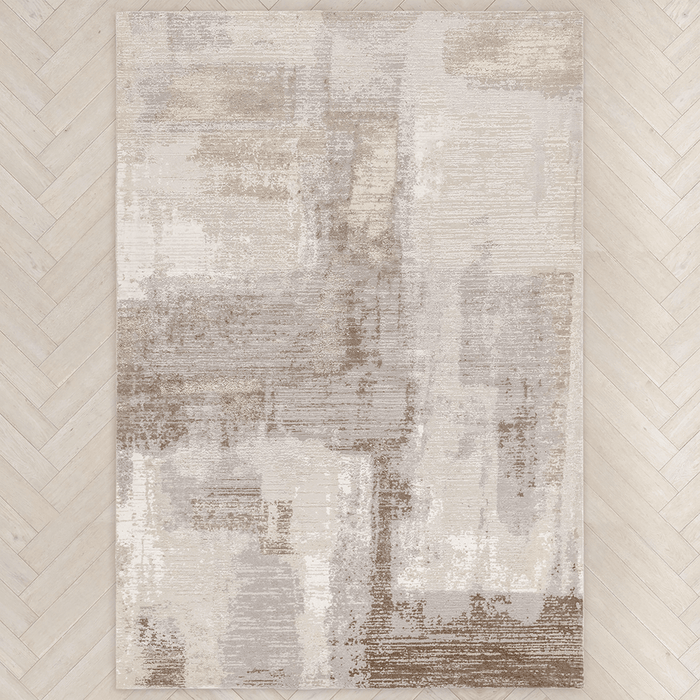 Envie Neutral Abstract Patterned Rug