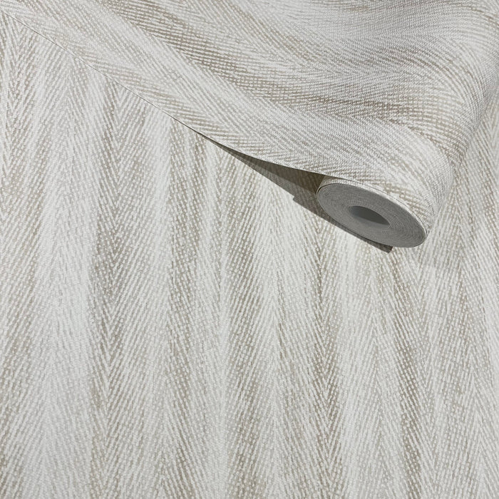 Evelyn Cream & Taupe Woven Effect Wallpaper Home Improvement