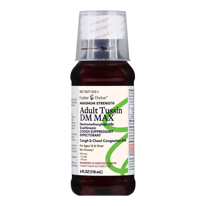 Foster & Thrive Adult Tussin DM MAX - Maximum Strength - 4 oz - 70677103601 - LL Medico