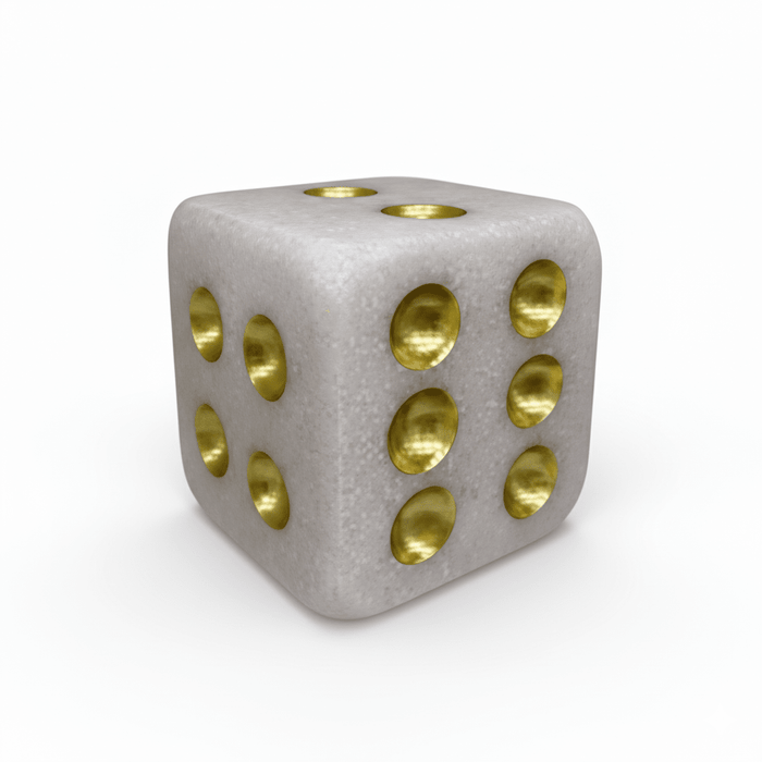Gabrielle Large Stone & Gold Decorative Dice Ornament Accessories