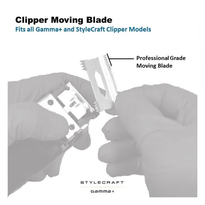 Gamma+ Replacement Stainless Steel Shallow Tooth Moving Clipper Blade