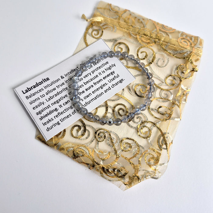 Gemstone Bead Bracelet - Labradorite 6 mm