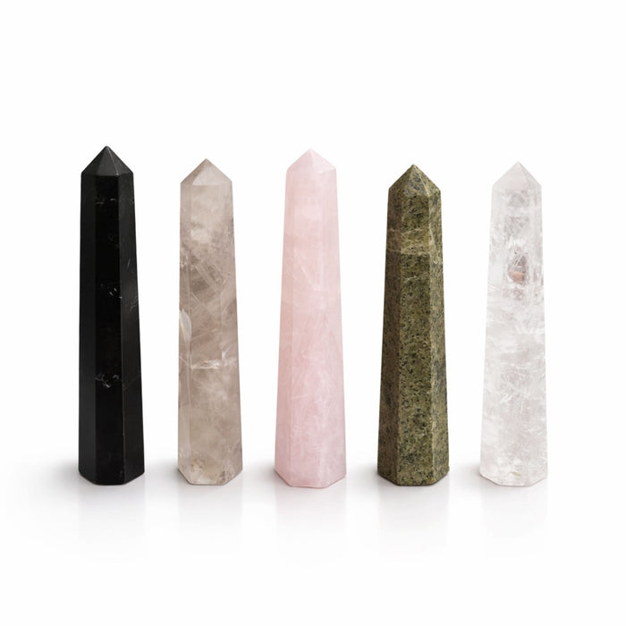 Gemstone Six Face Obelisk Point approx 11cm  - Rose Quartz 🇬🇧