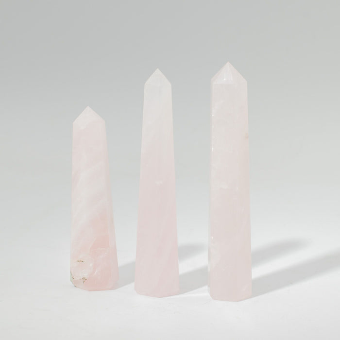 Gemstone Six Face Obelisk Point approx 11cm  - Rose Quartz 🇬🇧