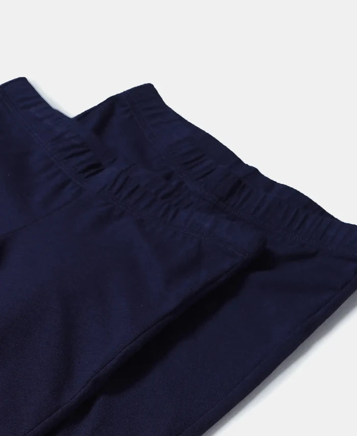 Girl's Super Combed Cotton Elastane Stretch Shorties with Ultrasoft Waistband - White(Pack of 2) - Classic Navy-2