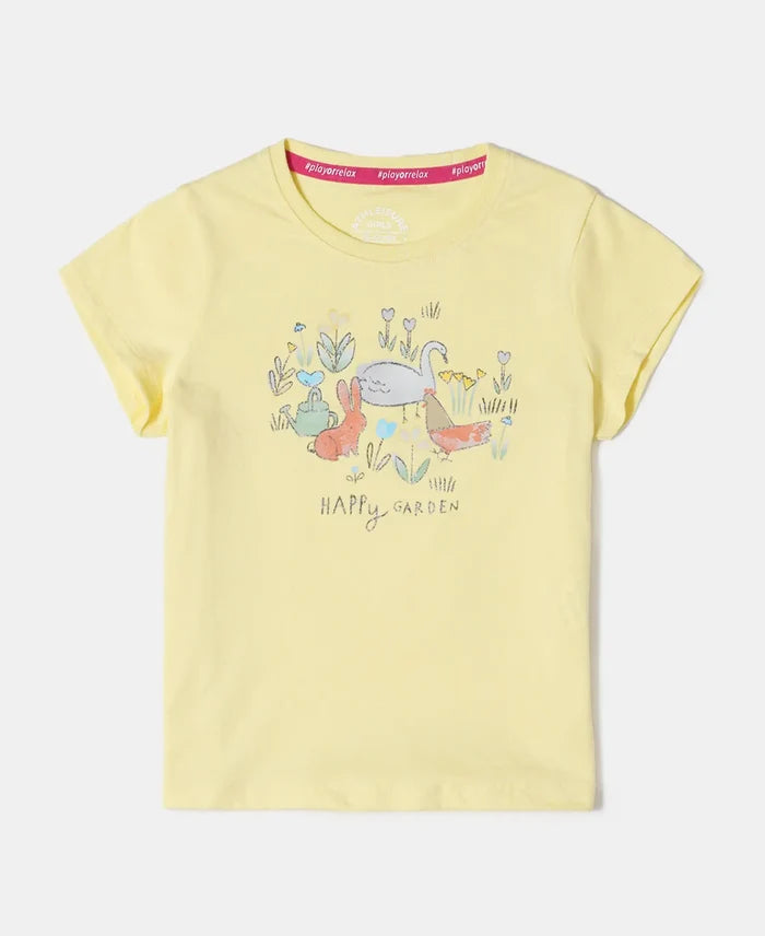 Super Combed Cotton Graphic Printed T-Shirt - Popcorn-1