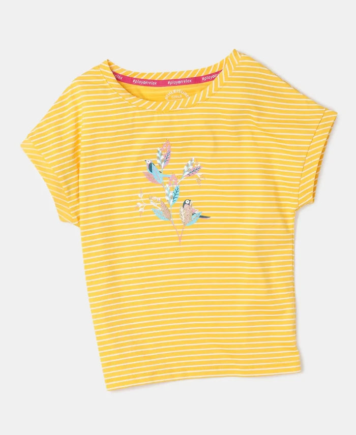 Super Combed Cotton Printed Short Sleeve T-Shirt - Spectra Yellow-5