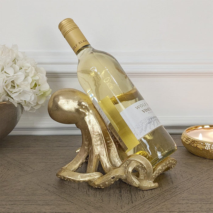 Gold Octopus Decorative Wine Bottle Holder Accessories