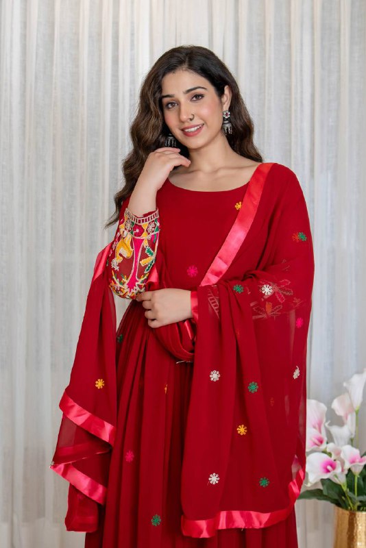 Graceful Red Dress with Stunning Details