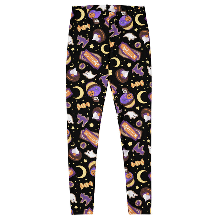 Halloween Treat alternative leggings in black with black cats and golden stars